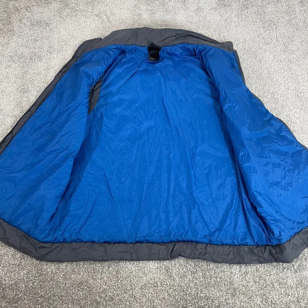 North Face Vest Mens Medium Quilted Nylon Hiking Outdoors Gray Blue